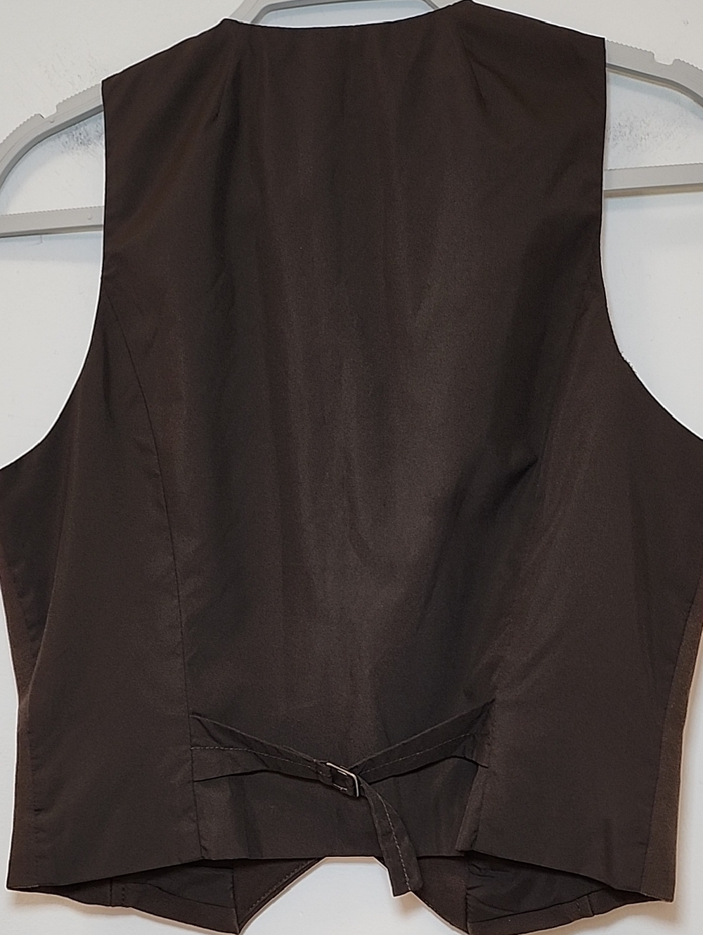Tommy Hilfiger Y2K Chocolate tailored vest V-neckline pockets single button Sz 6 - Picture 10 of 16